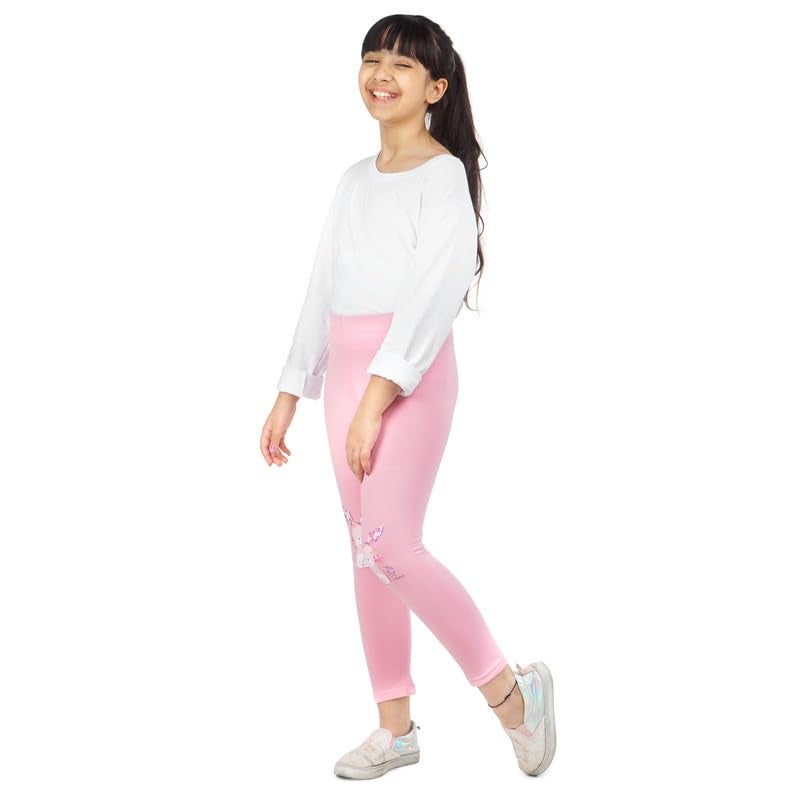 ARIEL Girls Cotton Printed Non-Transparent Regular Fit Ankle Length Leggings(AR-G-Leg-P3-78-(Pstr,Blackstr,Puni)_Multicolor_78 Years) - Image 4