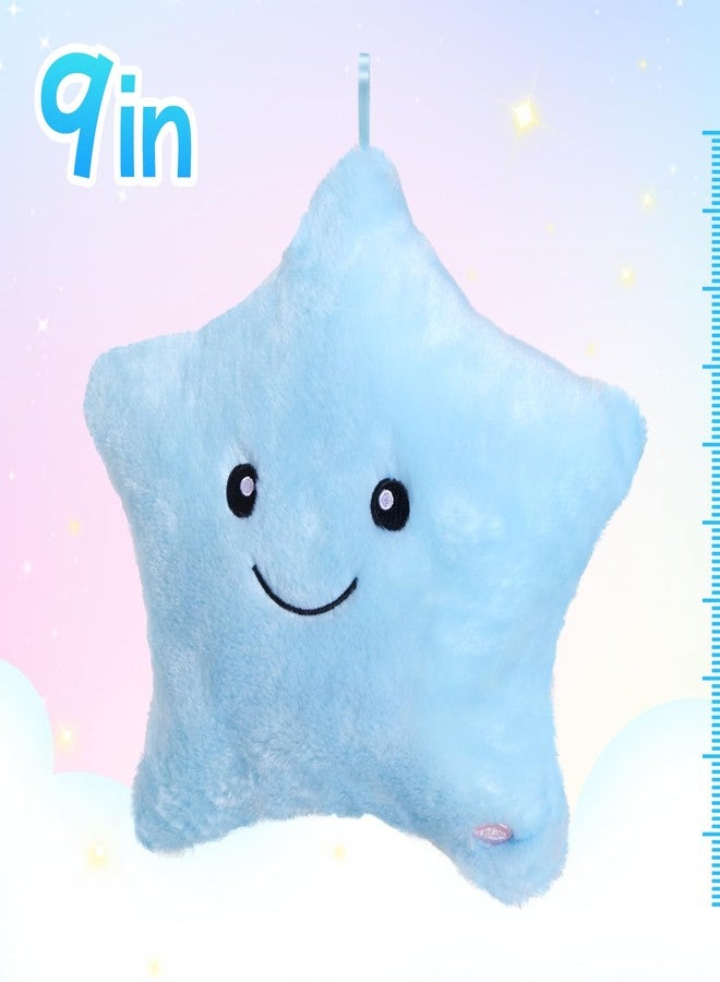 WEWILL 9'' LED Twinkle Star Soft Plush Pillow Toys Glowing Stuffed Star Light up Pillow Plush with Colorful Night Lights Birthday Gift for Toddler Kids(Blue) - Image 5