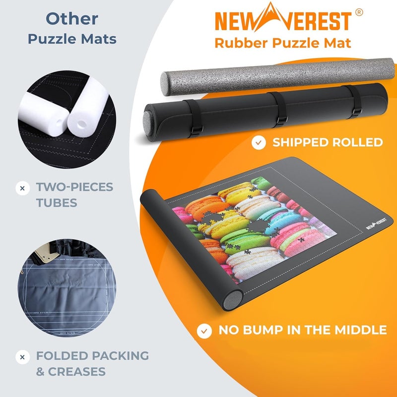 Newverest The Original Newverest Jigsaw Puzzle Mat Roll Up, Saver Pad 46” x 26” Portable Keeper Up to 1500 pieces with Non-Slip Rubber Bottom & Smooth Top + 3 Puzzle Sorting Trays & Travel-Friendly Storage Bag - Image 4