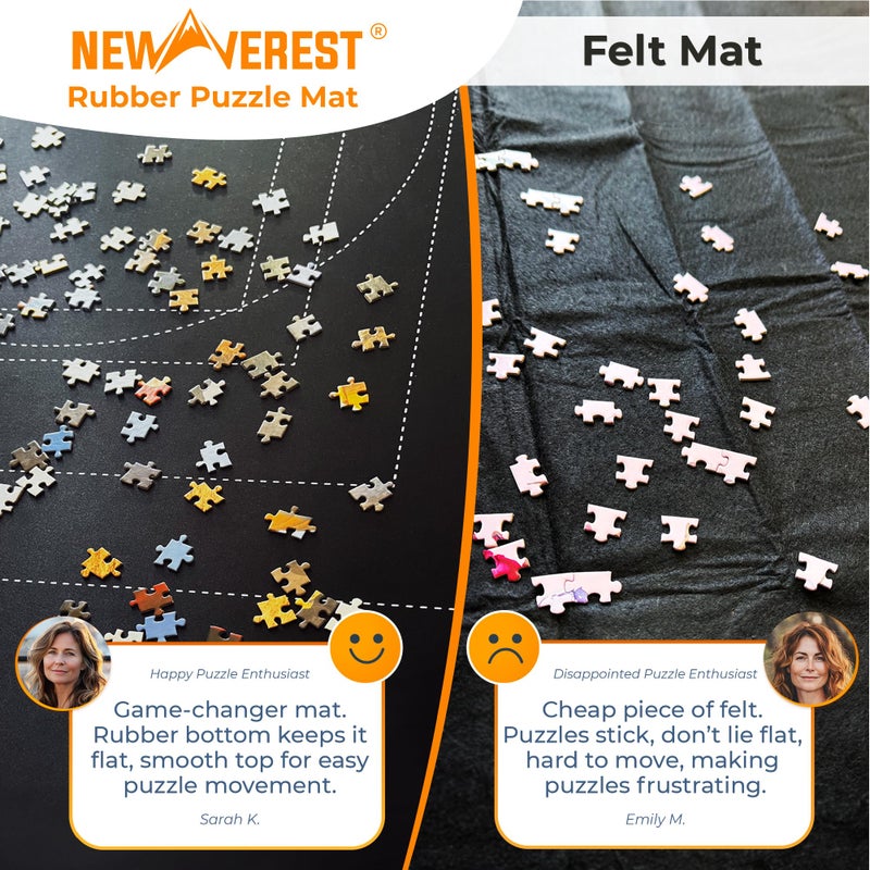 Newverest The Original Newverest Jigsaw Puzzle Mat Roll Up, Saver Pad 46” x 26” Portable Keeper Up to 1500 pieces with Non-Slip Rubber Bottom & Smooth Top + 3 Puzzle Sorting Trays & Travel-Friendly Storage Bag - Image 5