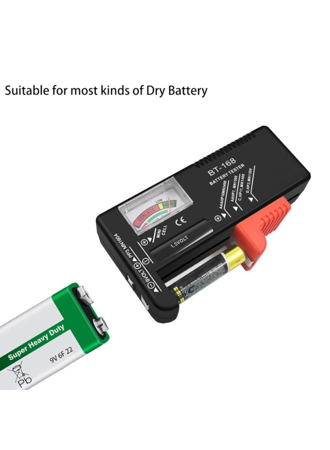 جهاز اختبار البطاريات الشامل لبطاريات AAA وAA وC وD و1.5 فولت و9 فولت وبطاريات الزر أداة فحص جهد محمولة للاستخدام المنزلي وفحص حالة البطارية - Image 5