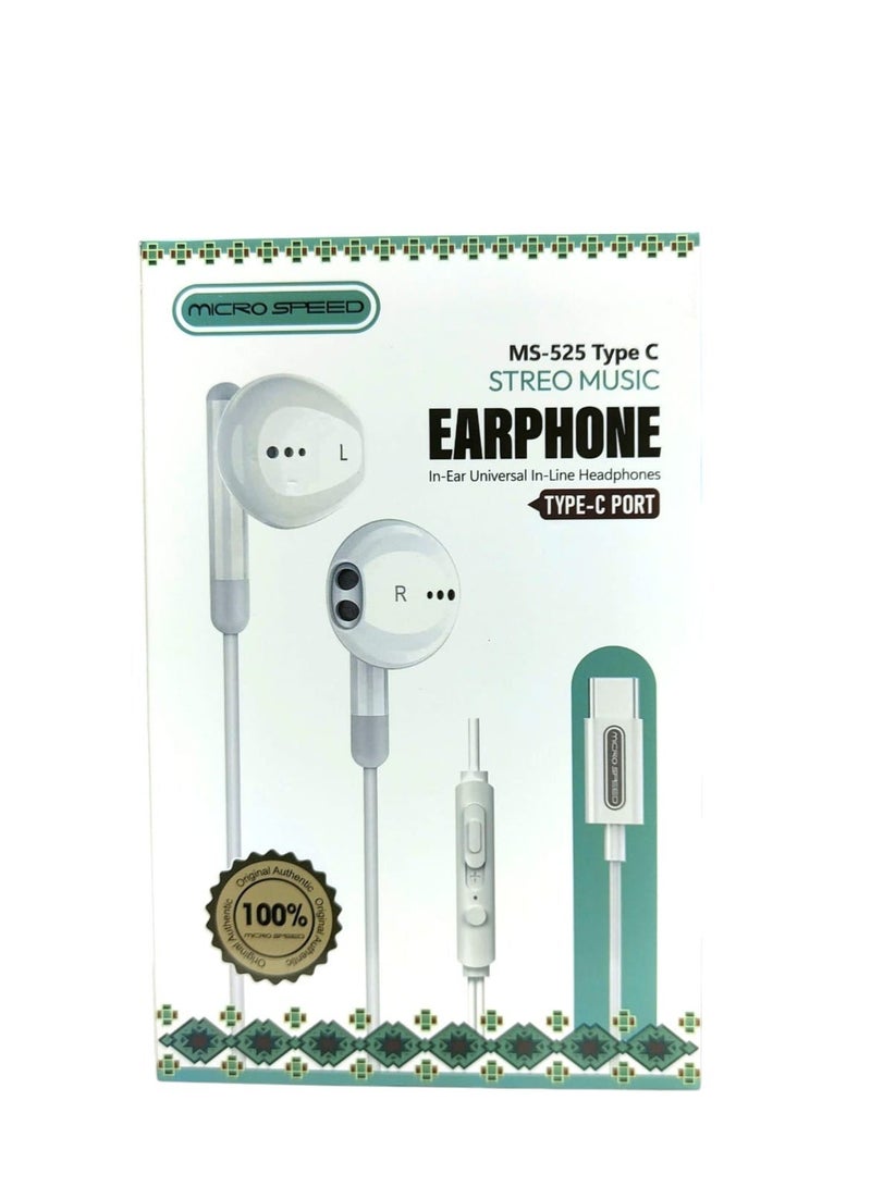 الذاكرة السريعة سماعات أذن ستيريو سلكية مايكرو سبيد تايب-سي مزودة بميكروفون | سماعات أذن عالمية تايب-سي للهواتف الذكية التي تعمل بنظام أندرويد | جودة صوت جهير عالية - Image 4