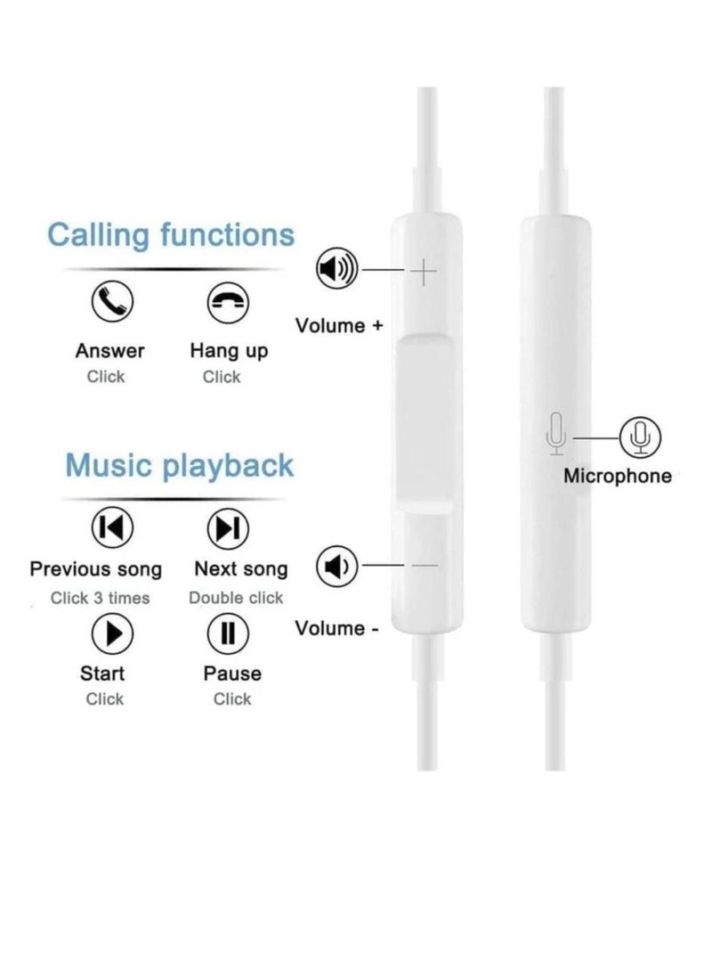 الذاكرة السريعة سماعات أذن ستيريو سلكية مايكرو سبيد تايب-سي مزودة بميكروفون | سماعات أذن عالمية تايب-سي للهواتف الذكية التي تعمل بنظام أندرويد | جودة صوت جهير عالية - Image 2