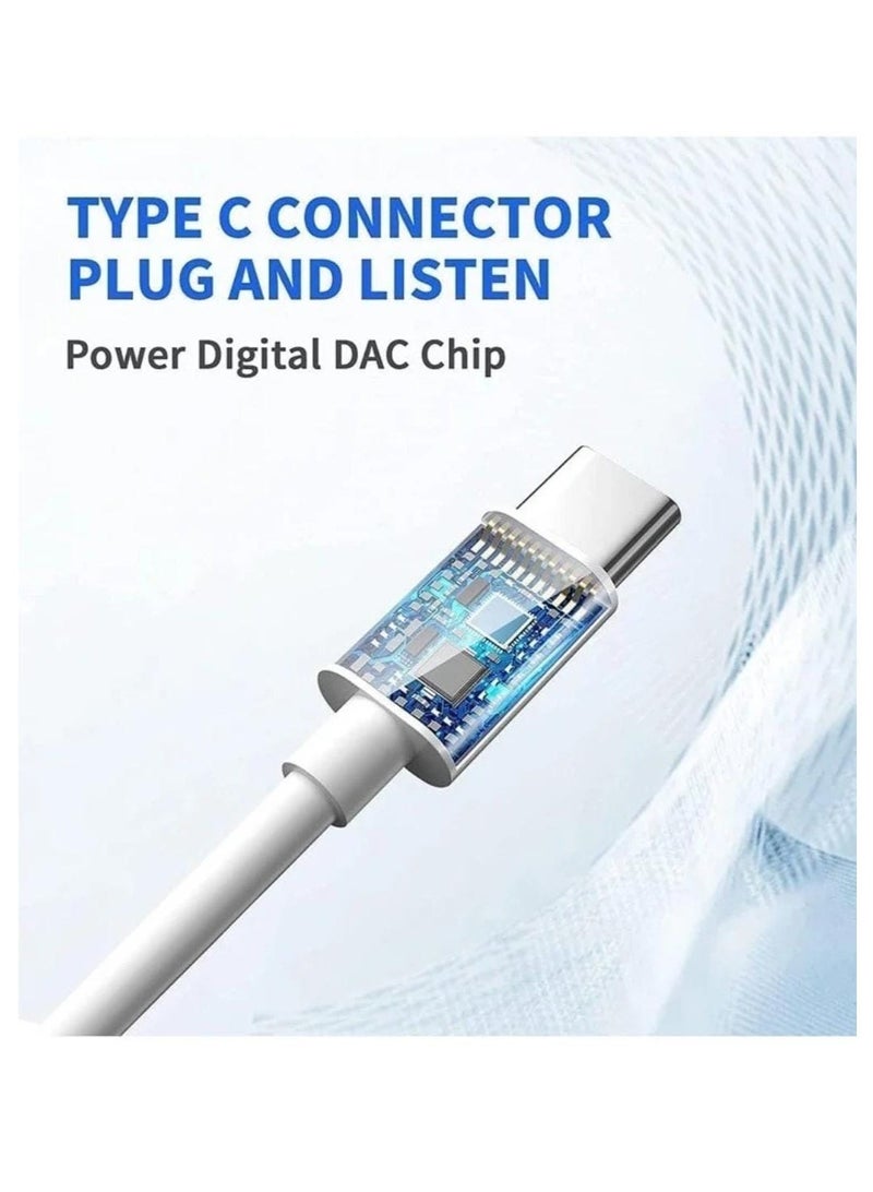 الذاكرة السريعة سماعات أذن ستيريو سلكية مايكرو سبيد تايب-سي مزودة بميكروفون | سماعات أذن عالمية تايب-سي للهواتف الذكية التي تعمل بنظام أندرويد | جودة صوت جهير عالية - Image 3