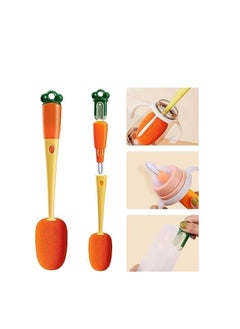 Generic Multi-Purpose Bottle Cleaning Brush 3*1  Single Piece yellow and orange  - Image 4