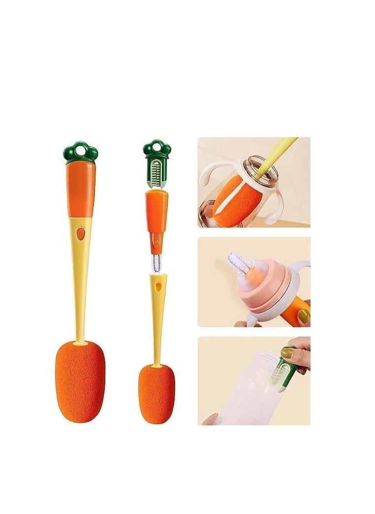 Generic - Multi-Purpose Bottle Cleaning Brush 3*1  Single Piece yellow and orange - Image 1