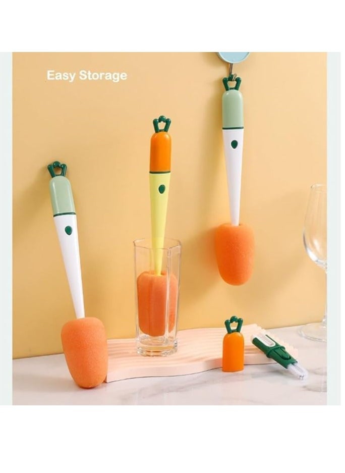 Generic - Multi-Purpose Bottle Cleaning Brush 3*1  Single Piece yellow and orange - Image 1