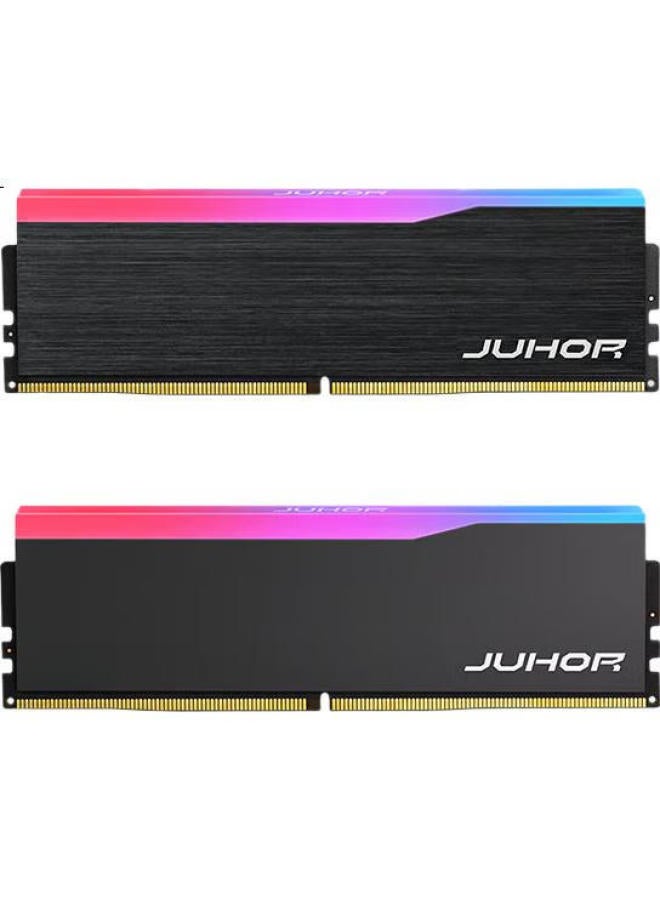 JUHOR Juhor 32Gb (16Gb X 2) Kit, Ddr5 6400, Desktop Memory Module, Starry Black Rgb Light Bar, Cl38, Ai Deepseek Hardware - Image 2