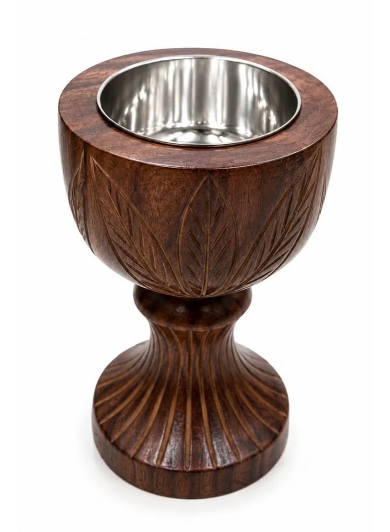 Radin Sheesham Wood Bakhoor Burner with Stainless Steel Bowl - Traditional Mabkhara - Image 2
