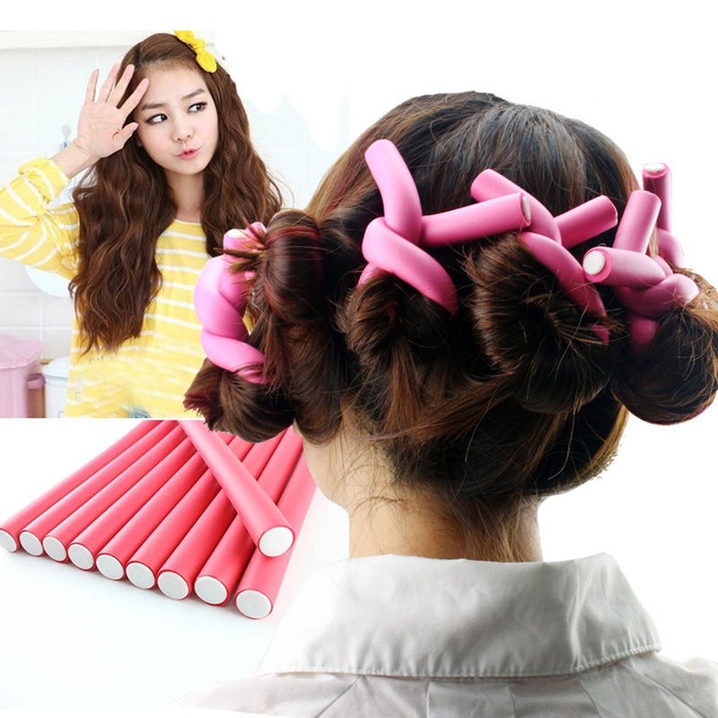Pinkiou Hair Curlers Rollers Flexi Rods 42 Pack - Heatless Hair Curlers with Bag, 7 Sizes Flexible Curling Rods Set for Short Long Hair, No Heat Bendable Curling Rods - Image 5