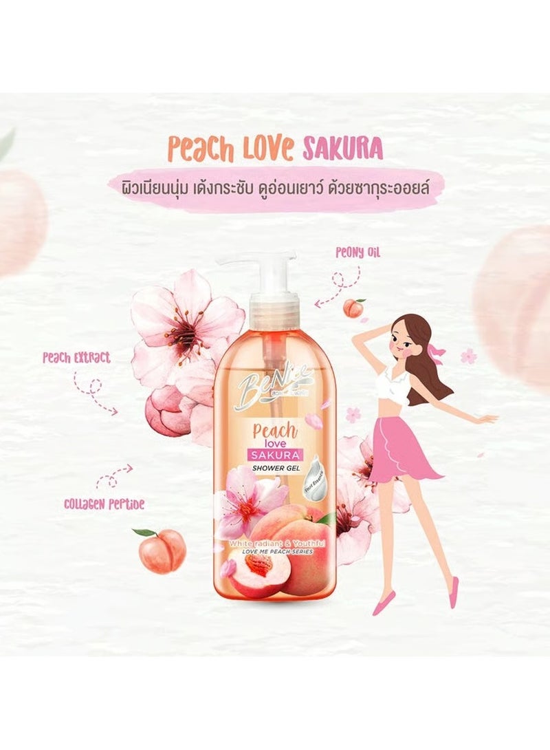 Be nice Sakura Refreshing Whitening Shower Gel 450ml Thailand - Image 2