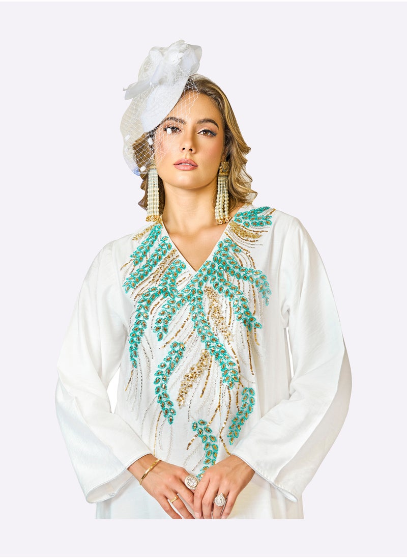Sara Arabia - Sara Arabia Vine Design Jalabiya - Image 1