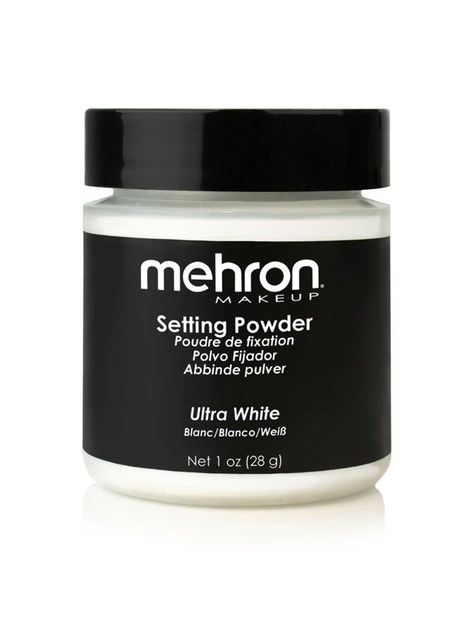 mehron Makeup Setting Powder | Loose Powder Makeup | Loose Setting Powder Makeup Perfect for Halloween 1 oz (28 g) (Ultra White) - Image 1