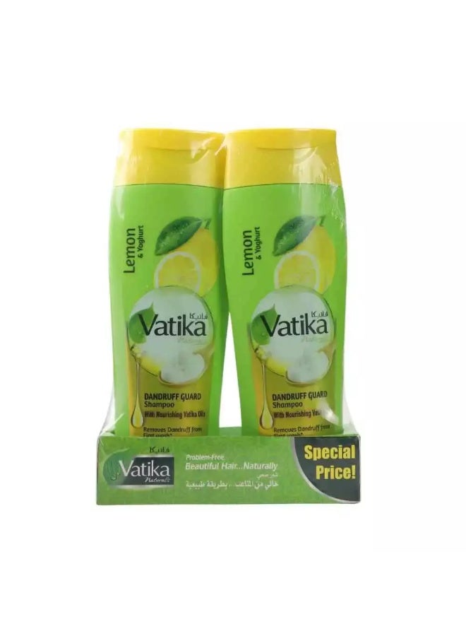 VATIKA شامبو فاتيكا لحماية من القشرة، ليمون وزبادي مع زيت فاتيكا المغذي - 2X400مل - Image 1