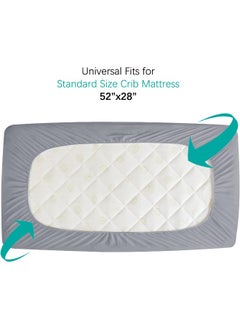 Biloban Crib Mattress Protector Sheets Waterproof 2 Pack, Quilted Crib Mattress Pad Cover Fitted Fits for Baby Toddler Bed Mattress, Grey, 52” x 28”  - Image 5