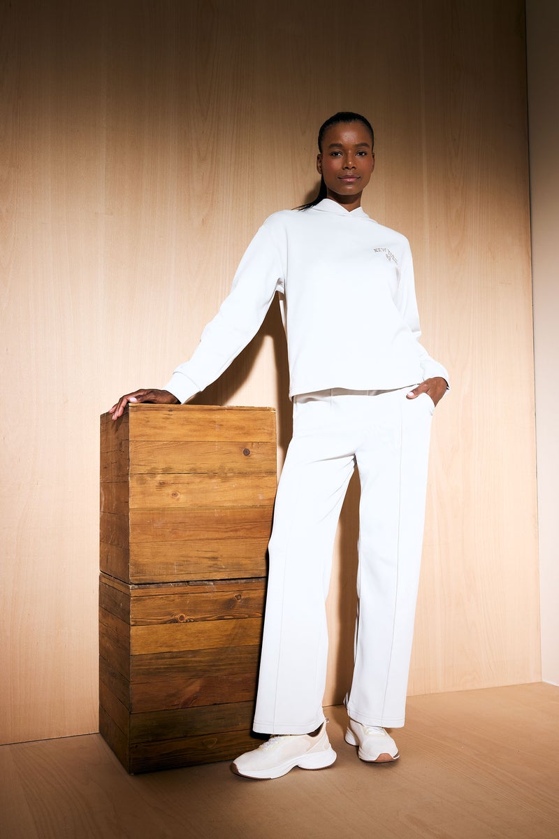 DeFacto Beige Woman Standard Fit Printed Scuba Fabric Sports Hoodie Casual - Image 2