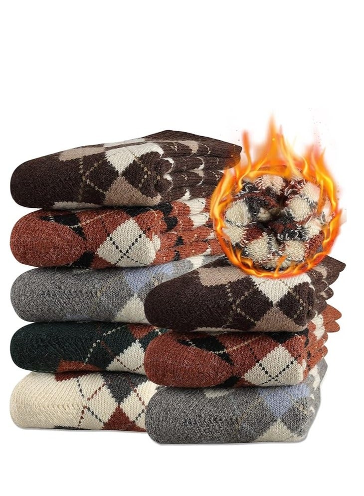 SYOSI Wool Socks for Women, Winter Womens Socks Wool Warm Thick Knit Cozy Crew Casual Vintage Soft Socks, Thick Warm Winter Vintage Knit Thermal Socks for Women(5 Pairs) - Image 1