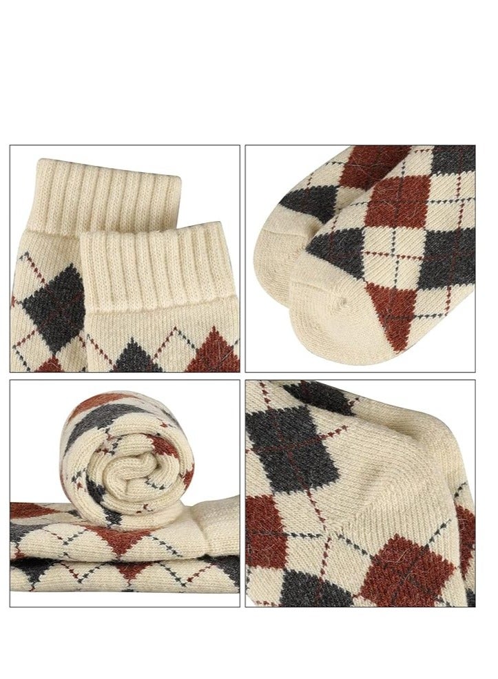 SYOSI Wool Socks for Women, Winter Womens Socks Wool Warm Thick Knit Cozy Crew Casual Vintage Soft Socks, Thick Warm Winter Vintage Knit Thermal Socks for Women(5 Pairs) - Image 3