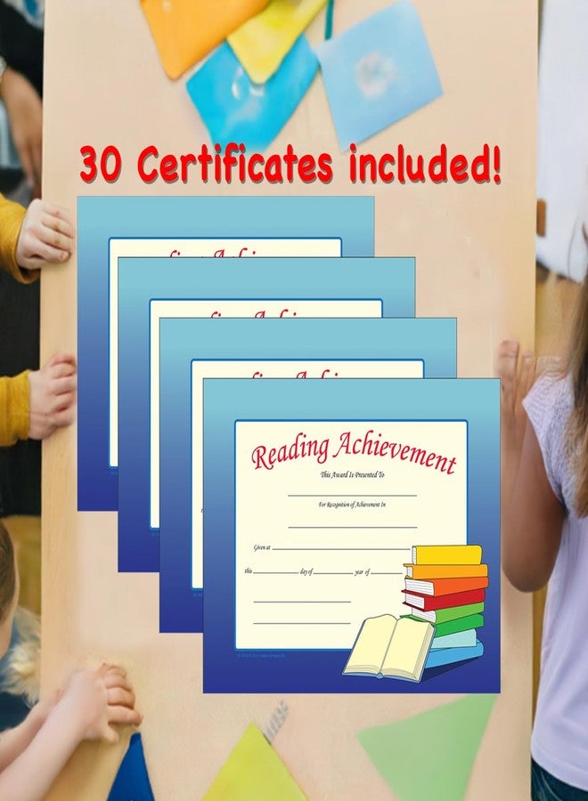 SHAPES ETC. 30pcs Reading Achievement Recognition Certificates 11in x 8.5in Colorful Award Kids Student Graduations Moving Up Ceremonies Achievement Days Banquets Academic Competitions USA Made - Image 5