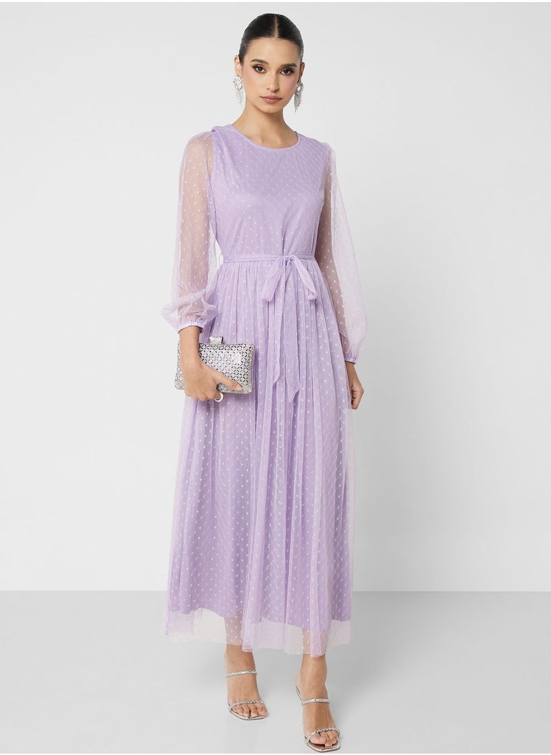 Khizana - Belted Mesh Dress - Image 1