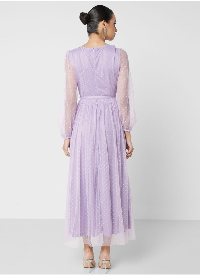 Khizana - Belted Mesh Dress - Image 1