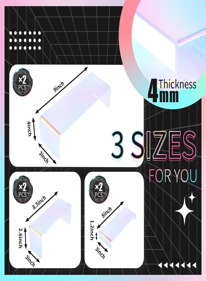 Jolboldy Acrylic Display Riser, 6 Pcs 9" Rectangular Stands (Iridescent-6pcs) - Image 4