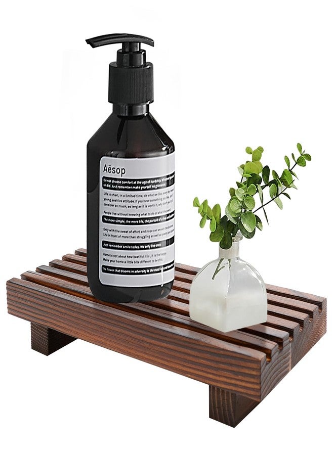 Renawe Small Kitchen Sink Soap Tray for Counter Soap Dish Dispenser Holder Wooden Risers Stand for Bathroom Decor Farmhouse Wood Pedestal Kitchen Accessories Countertop Vanity Counter Decorative Tray - Image 1