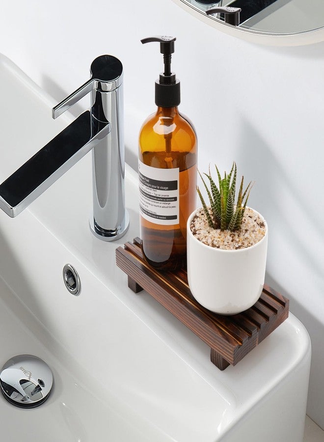 Renawe Small Kitchen Sink Soap Tray for Counter Soap Dish Dispenser Holder Wooden Risers Stand for Bathroom Decor Farmhouse Wood Pedestal Kitchen Accessories Countertop Vanity Counter Decorative Tray - Image 5