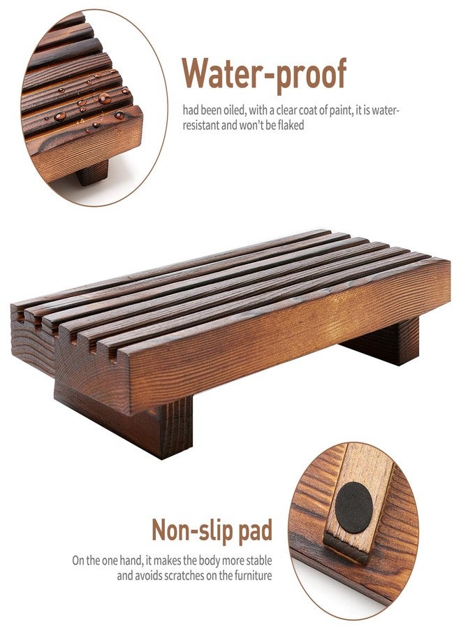 Renawe Small Kitchen Sink Soap Tray for Counter Soap Dish Dispenser Holder Wooden Risers Stand for Bathroom Decor Farmhouse Wood Pedestal Kitchen Accessories Countertop Vanity Counter Decorative Tray - Image 4