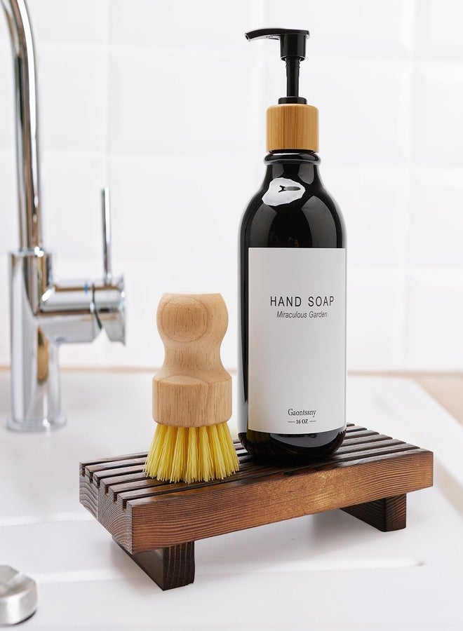 Renawe Small Kitchen Sink Soap Tray for Counter Soap Dish Dispenser Holder Wooden Risers Stand for Bathroom Decor Farmhouse Wood Pedestal Kitchen Accessories Countertop Vanity Counter Decorative Tray - Image 3