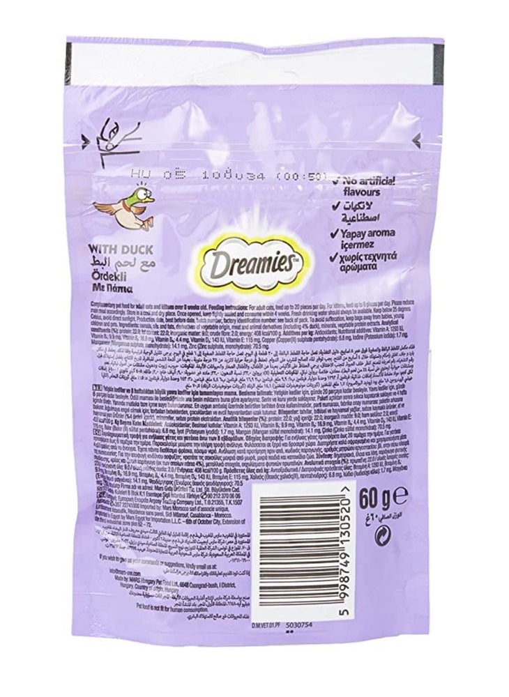 Dreamies - Duck Cat Treats Pouch 60g - Image 1