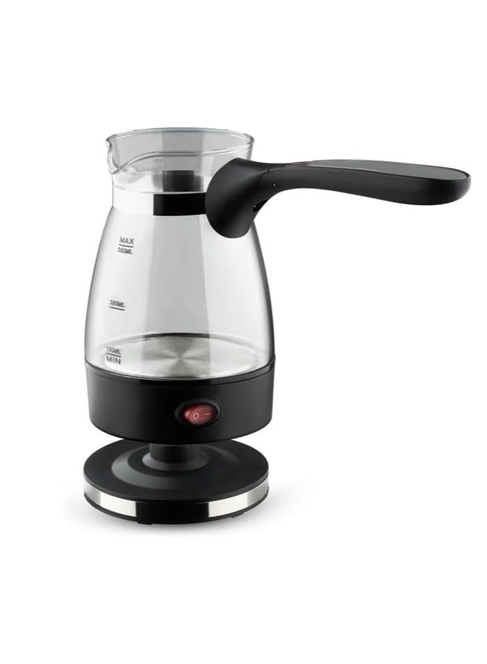 جيهام ماكينة صنع القهوة التركية، وعاء كهربائي زجاجي وستانلس ستيل، غلاية محمولة (ماء، حليب، شاي) - 6 أكواب - Image 1