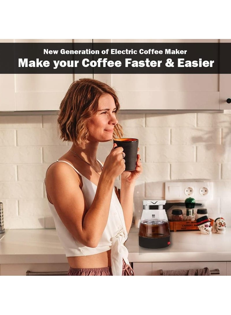 جيهام ماكينة صنع القهوة التركية، وعاء كهربائي زجاجي وستانلس ستيل، غلاية محمولة (ماء، حليب، شاي) - 6 أكواب - Image 3