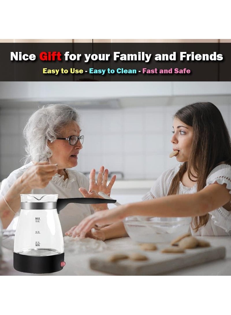 جيهام ماكينة صنع القهوة التركية، وعاء كهربائي زجاجي وستانلس ستيل، غلاية محمولة (ماء، حليب، شاي) - 6 أكواب - Image 4