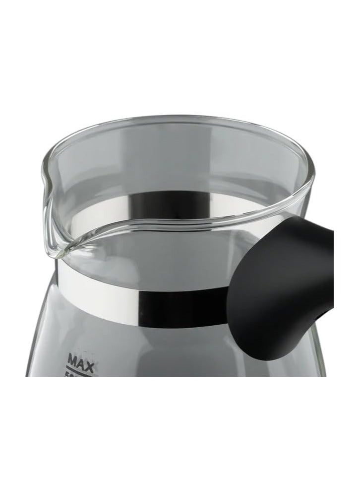 جيهام ماكينة صنع القهوة التركية، وعاء كهربائي زجاجي وستانلس ستيل، غلاية محمولة (ماء، حليب، شاي) - 6 أكواب - Image 5