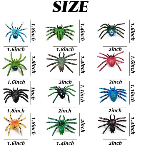 YOOHUA 48PCS Spider Toys Realistic Spider Figures Colorful Tarantula Figurines for Halloween Decor Early Educational Toy Birthday Party Cake Topper for Kids - Image 5