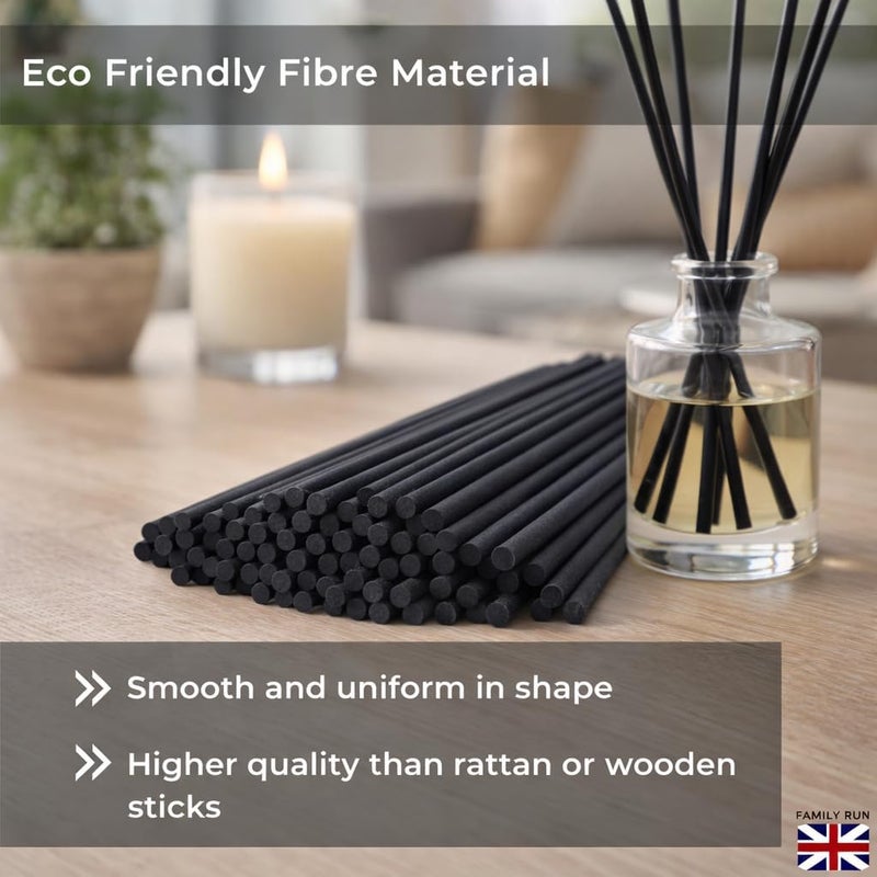 Ziffs Home 120 Black Fibre Reed Diffuser Sticks - 20cm x 4mm - Thick Diffuser Reeds Sticks - Diffuser Sticks for Diffuser Oils Fragrance Refill - Fibre Reeds for Diffusers - Image 4