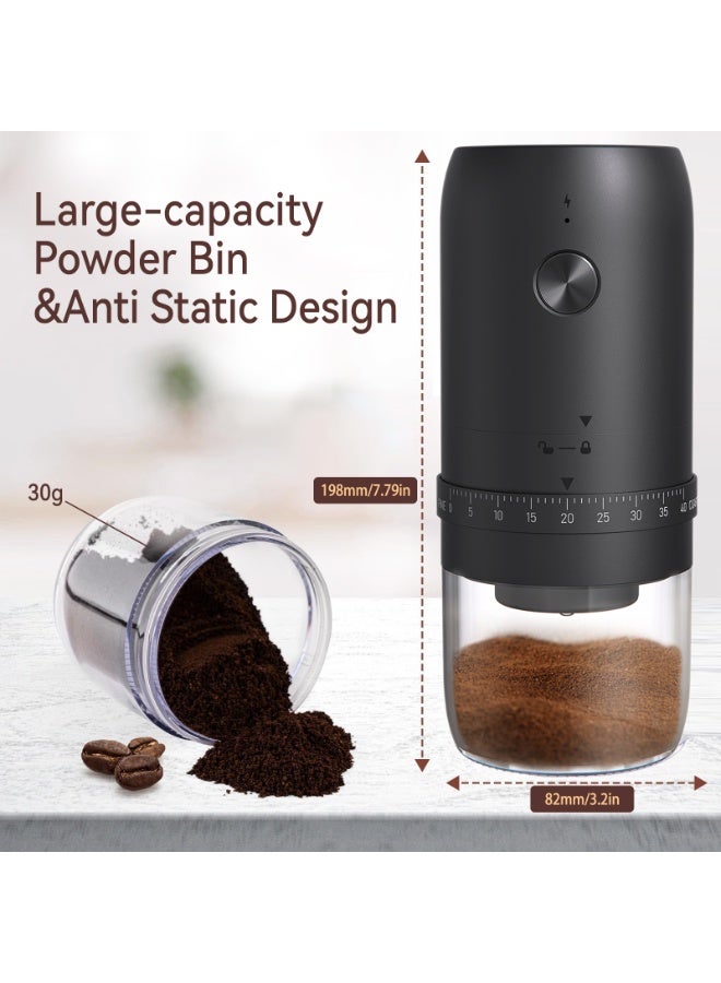 Electric Coffee Bean Grinder, Portable Electric Conical Burr Grinder with Multi Grind Settings, Rechargeable Coffee Bean Grinder for Espresso, Cold Brew, Flip Coffee and Drip Coffee - Image 5