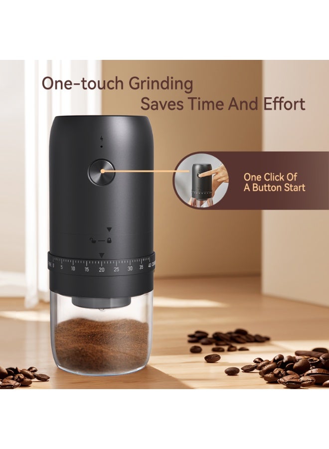 Electric Coffee Bean Grinder, Portable Electric Conical Burr Grinder with Multi Grind Settings, Rechargeable Coffee Bean Grinder for Espresso, Cold Brew, Flip Coffee and Drip Coffee - Image 4