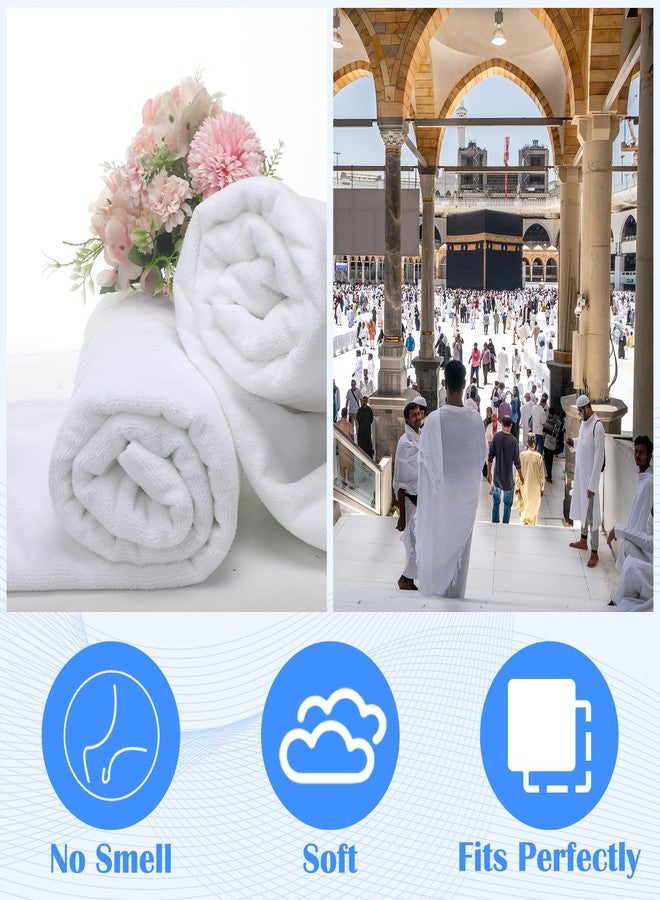 Suhine طقم إحرام من قطعتين للرجال من سوهين، مستلزمات العمرة، خفيف الوزن، مصنوع من ألياف دقيقة تسمح بمرور الهواء، أبيض، ملابس إسلامية، هدايا - Image 3