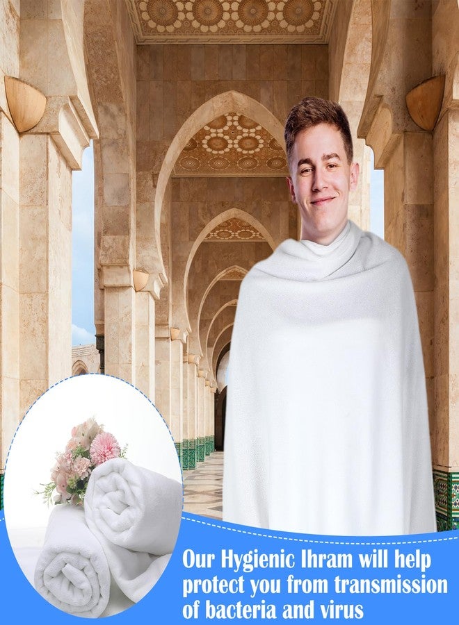 Suhine طقم إحرام من قطعتين للرجال من سوهين، مستلزمات العمرة، خفيف الوزن، مصنوع من ألياف دقيقة تسمح بمرور الهواء، أبيض، ملابس إسلامية، هدايا - Image 4