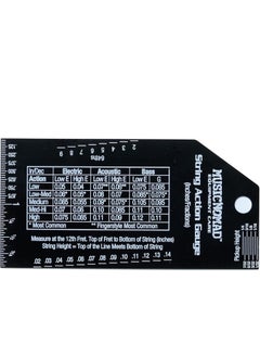 MusicNomad Precision String Action Gauge Ruler for String Height Metric SAE 64ths MN602