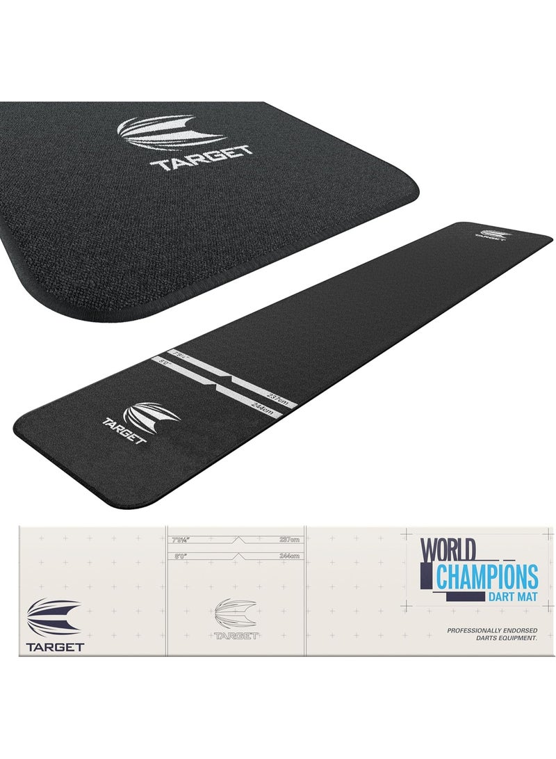 TARGET Darts Dart Mat - World Champions/Ink/Mod | Dart Oche Mat with Soft Tip and Steel Tip Throw Line Distances | Non Slip Carpet Mats for Floor and Dart Tips Protection | Darts Accessories - Image 1