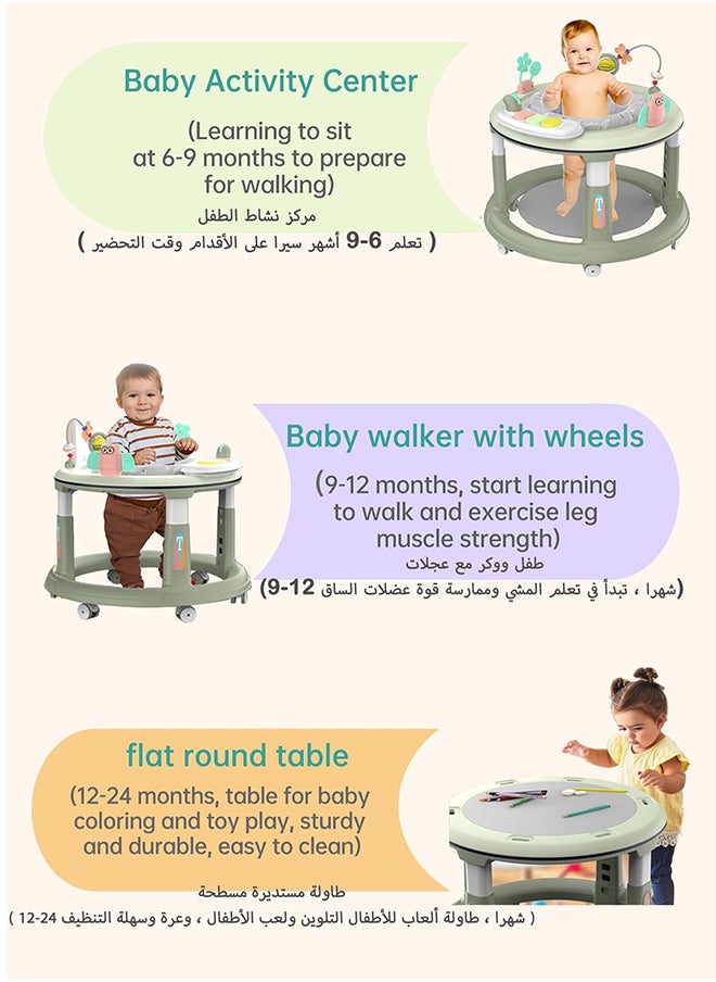 مس تيارا - مشاية أطفال للأطفال، مشاية مستديرة للأطفال مع 5 ارتفاعات قابلة للتعديل ومقعد دوار 360 درجة، مشاية أنشطة للأطفال مع شريط ألعاب موسيقية - Image 1