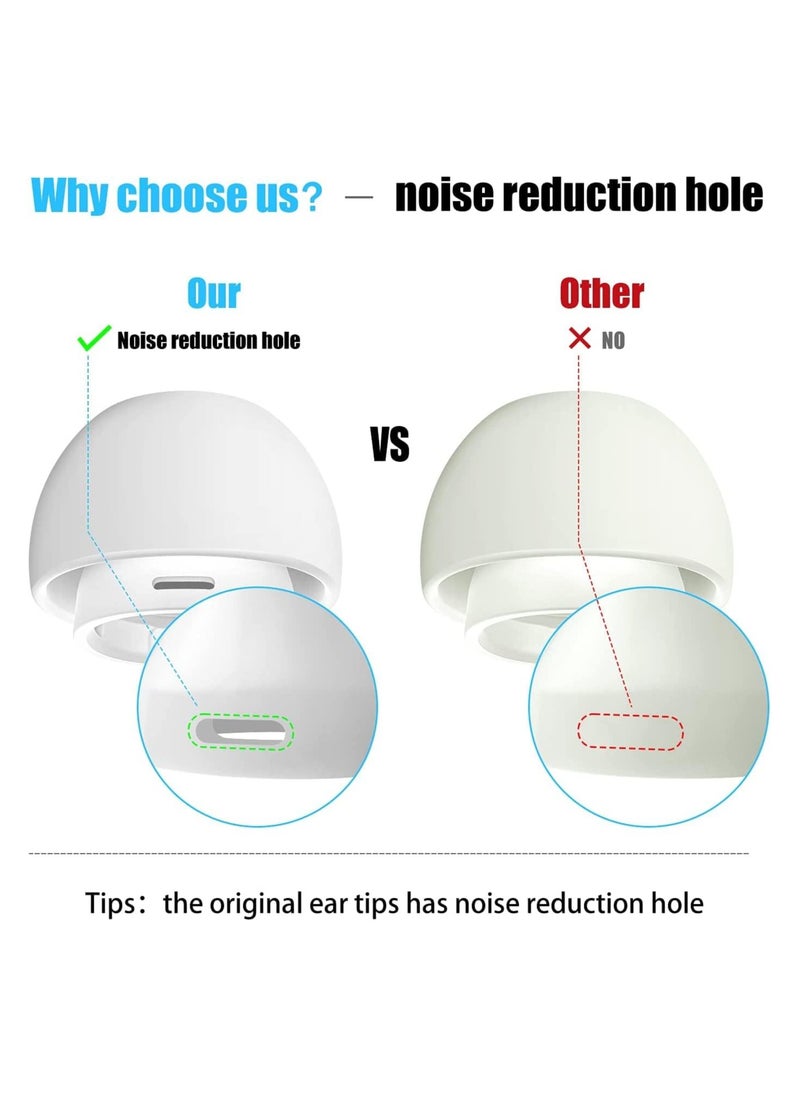 Beauenty 【3 Pairs】 Replacement Ear Tips for AirPods Pro and AirPods Pro 2nd Generation with Noise Reduction Hole Silicone Ear Tips for AirPods Pro (Medium)  - Image 2