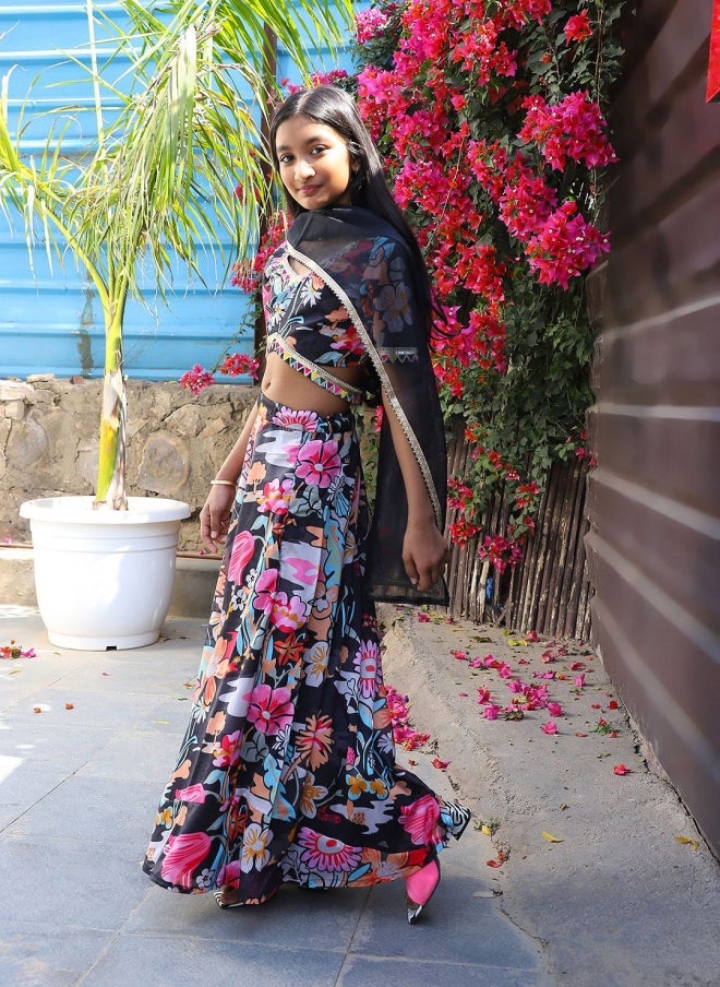 أيه كيه إس طقم ليجنجا تشولي مطبوع بالزهور للبنات - Image 5