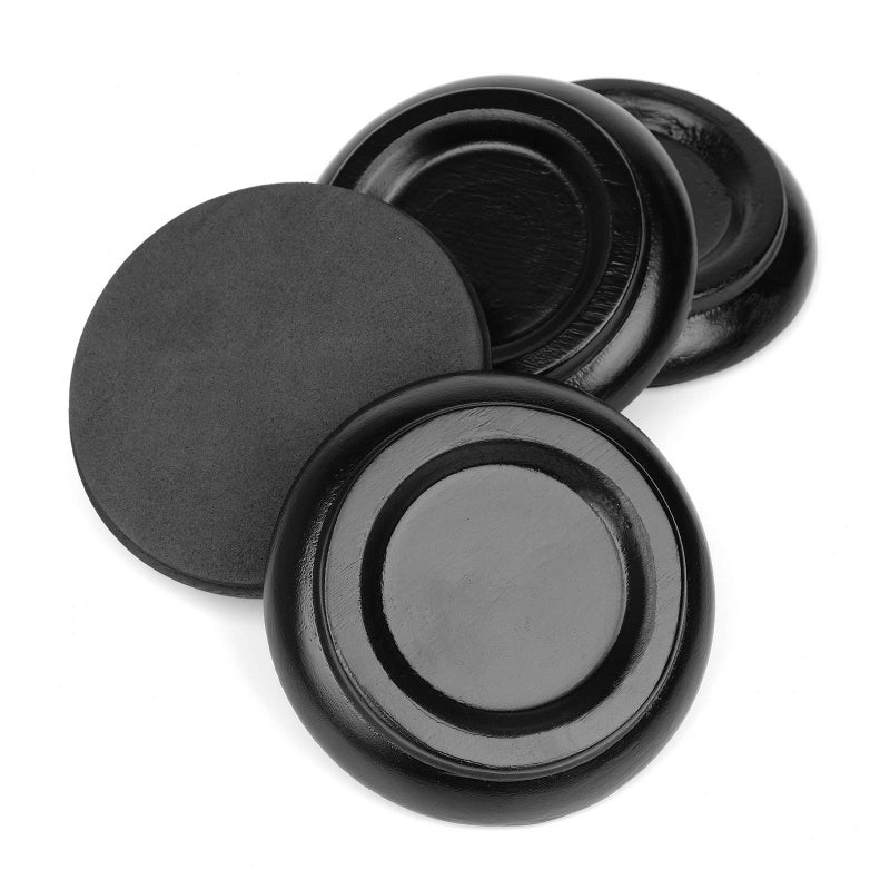 Eison Piano Caster Cups for Upright Piano Wooden Piano Caster Piano Leg Floor Protectors with Non-Slip & Anti-Noise Foam Hardwood Floor Protectors, Set of 4, Black - Image 2