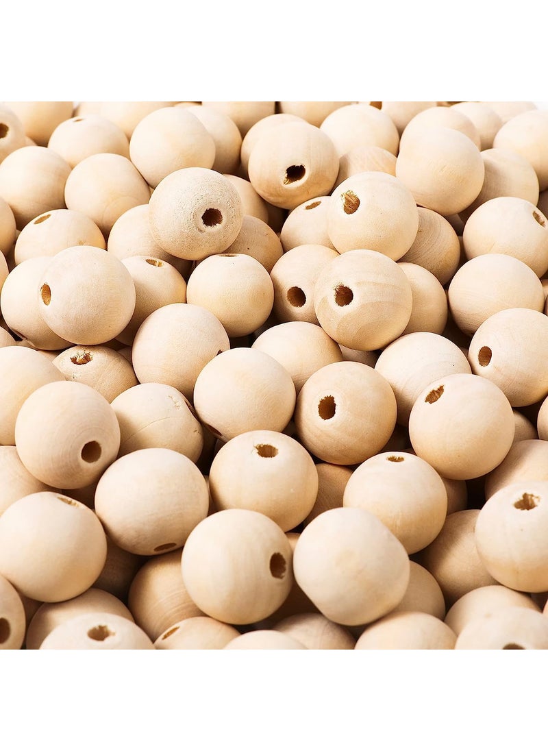 Torex TOREX� Wooden Beads Natural Unfinished Round Wood Loose Beads Wood Spacer Beads for Craft Making Decorations and DIY Crafts (Pack of 50 Piece Size 25mm)  - Image 1