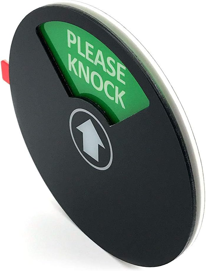 MIKMAYTOO Privacy Sign, Do Not Disturb Sign, Out of Office Sign, Please Knock Sign, In a Meeting Sign, Office Sign, Conference Sign for Offices (5 INCH, BLACK) - Image 2