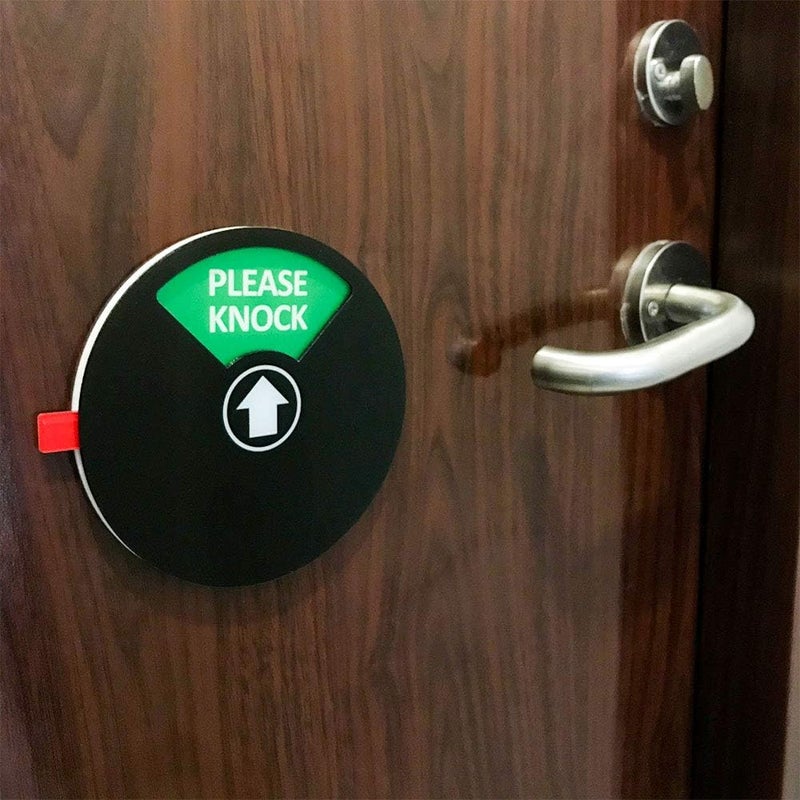 MIKMAYTOO Privacy Sign, Do Not Disturb Sign, Out of Office Sign, Please Knock Sign, In a Meeting Sign, Office Sign, Conference Sign for Offices (5 INCH, BLACK) - Image 5